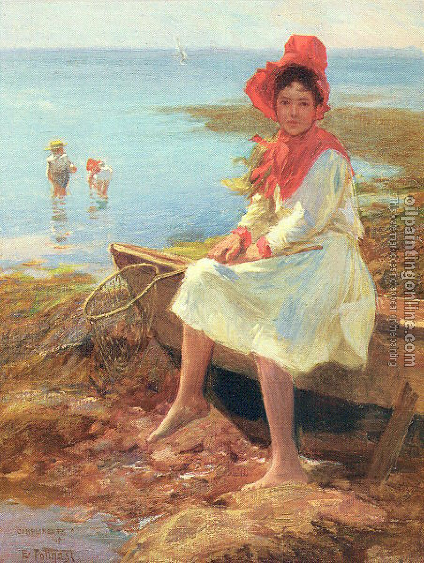 Potthast, Edward Henry - The Red Bonnet